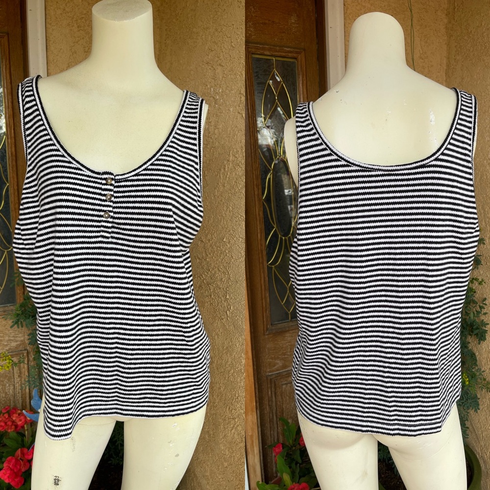 Sonoma Striped Fitted Tank Top (XL)
